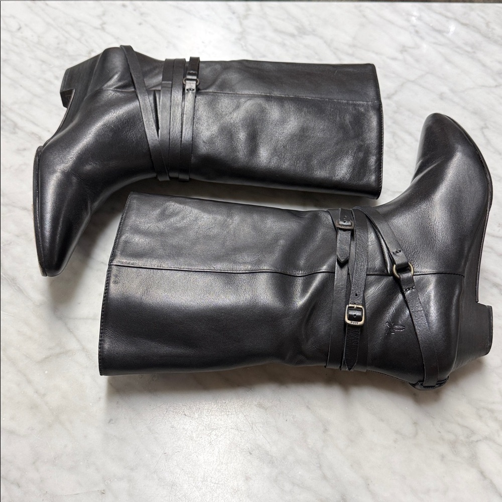 Frye Black Sunny Multi Strap Leather Boot Size 9 - Picture 9 of 12